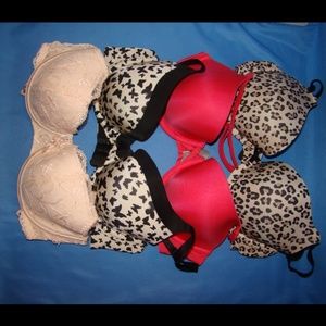 Lot of 4 Victoria's Secret Demi Bra 34C